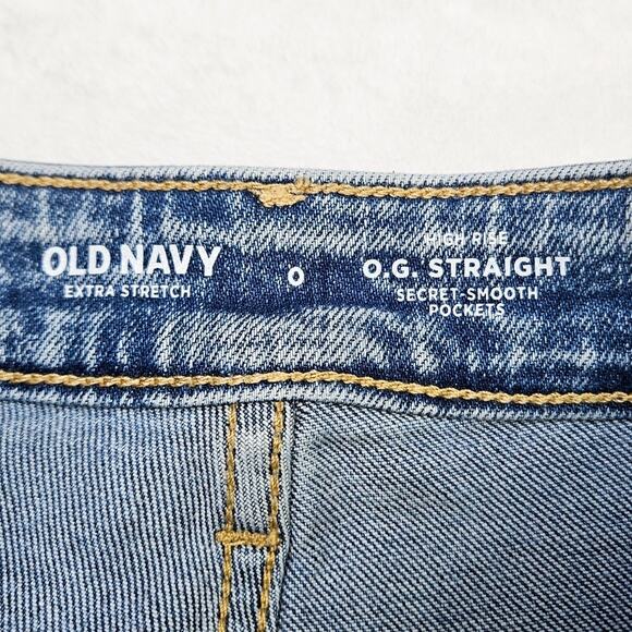 New Old Navy OG Straight Ankle Jeans High Rise Extra Stretch Sz 0 Smooth Pockets - Picture 7 of 15
